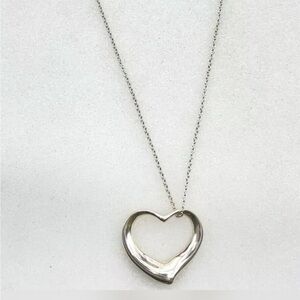 TIFFANY&CO. Silver 925 Elsa Peretti Open large Heart Pendant Necklace
